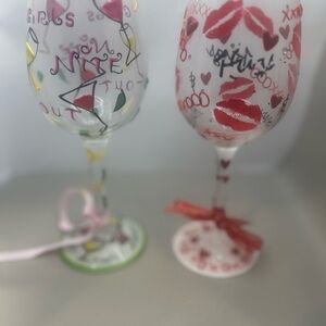 Colorful Girls Nite Out Wine Glass Set